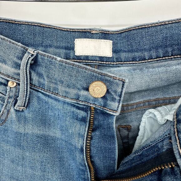 MOTHER The Muse Skinny Jeans Mid-Rise Destroyed Distressed Raw Hem in Wild Thing - Picture 10 of 14